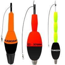 3x Boias Torpedo Arremesso Laskuda Tunizza 30Tada Jr Pesca