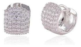 3X Brinco Argola Masculino 6 Fileiras Brilhante Prata 925 Lu 3X Brinco Argola Masculino 6 Fileiras Brilhante Prata 925 Lu