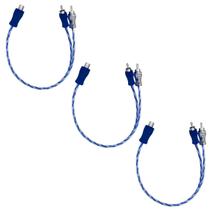 3x Cabo Y Para Som Automotivo Injetado Azul/Prata Transparente 4mm 1 Femea e 2 Machos Marca Svart 3x Cabo Y Para Som Automotivo Injetado Azul/Prata Transparente 4mm 1 Femea e 2 Machos Marca Svart