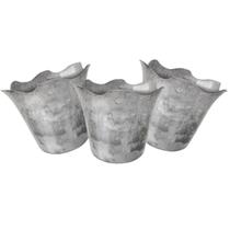 3X Cachepô Elegance Floral Médio(1L)Branco Carrara NUTRIPLAN