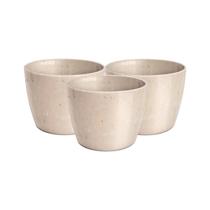 3X Cachepô Elegance Redondo 02 (1L) Travertino NUTRIPLAN