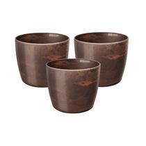 3X Cachepô Elegance Redondo Mini (140ml) Café NUTRIPLAN 3X Cachepô Elegance Redondo Mini (140ml) Café NUTRIPLAN