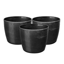 3X Cachepô Elegance Redondo Mini (140ml) Preto NUTRIPLAN