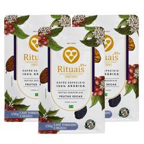 3x Café Torrado E Moído Rituais 3 Corações Frutas Secas 250g - 3x Café Torrado E Moído Rituais 3 Corações Frutas Secas 250g -