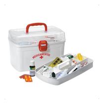 3X Caixa Para Remédios Grande Com Alça De 6,2L Litros Cor Br