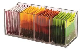 3X Caixa Porta Chá 4 Divisórias Sem Tampa Em Acrílico Acribo 3X Caixa Porta Chá 4 Divisórias Sem Tampa Em Acrílico Acribo