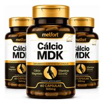 3x Cálcio MDK + Magnésio + Vitamina D3 + K2 60 Cápsulas 500mg - Melfort 3x Cálcio MDK + Magnésio + Vitamina D3 + K2 60 Cápsulas 500mg - Melfort