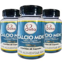 3X Cálcio Mdk Q-Vita 60 Cápsulas 1300Mg