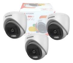 3x Câmera Colorida Dome Turbo Hd 1080p Lente 2,8mm Hikvision 3x Câmera Colorida Dome Turbo Hd 1080p Lente 2,8mm Hikvision