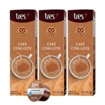 3x Cápsula de Café Com Leite Tres 3 Corações 10 Unidades 3x Cápsula de Café Com Leite Tres 3 Corações 10 Unidades