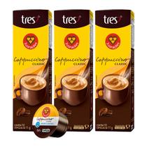 3x Cápsula de Café Tres 3 Corações Cappuccino Classic 10 Unidades