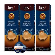 3x Cápsula de Café Tres 3 Corações Espresso Descafeinado 10 Unidades