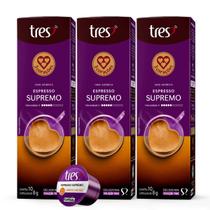 3x Cápsula de Café Tres 3 Corações Espresso Supremo 10 Unidades