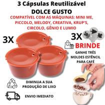 3x Cápsulas Reutilizavel Dolce Gusto + Molde Cafe Cappuccino Barista - AHFC Store