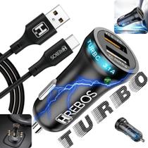 3X Carregador Veicular Rápido Turbo Cabo Tipo C Para Samsung