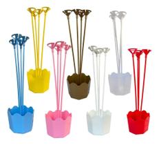 3X Centro De Mesa Aniversário Cachepot Suporte Balão Kit C/ 3X Centro De Mesa Aniversário Cachepot Suporte Balão Kit C/