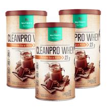 3x Cleanpro Whey Protein Isolado Chocolate 450g - Nutrify