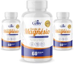 3x Cloreto de Magnésio 60 Cápsulas de 500mg Celliv