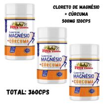 3x Cloreto de Magnésio + Cúrcuma 500mg 360cps - Cloreto de Magnésio Cúrcuma