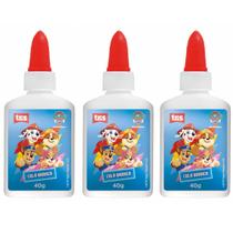 3x cola branca líquida escolar patrulha canina 40g - tris 3x cola branca líquida escolar patrulha canina 40g - tris