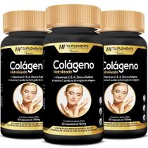 3x colageno hidratação para a pele com vitamina c e a zinco - HF SUPLEMENTS