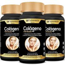 3x colageno hidrolisado com vitamina c e zinco selenio - HF SUPLEMENTS