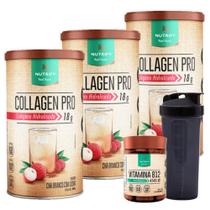 3x Collagen Pro - 450g Nutrify - Proteína do Colágeno + Vitamina B12 - 60 Cáps + Coqueteleira