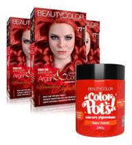 3x Coloração Beautycolor Kit 77.44 + Color Pots Ruivo Valente 3x Coloração Beautycolor Kit 77.44 + Color Pots Ruivo Valente