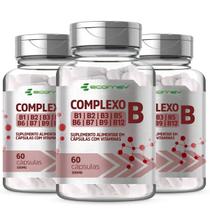 3x Complexo B Forma Ativa Ácido Fólico Biotina 500mg 180Cáps Ecomev