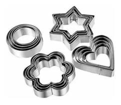 3X Conjunto De Cortadores De Biscoito - Inox - 20 Peças