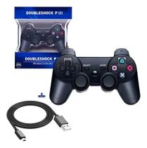 3X Controle Sem Fio Joystick Para Ps3 + Cabo Carregador