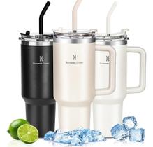 3X Copo Térmico Inox 1,2L Com Alça, Tampa, Canudo Inox E Esc