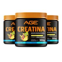 3x Creatina (300g) - Com Sabor - AGE - (300g) - AGE