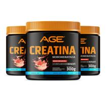 3x Creatina (300g) - Com Sabor - AGE - (300g) - AGE