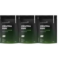 3x Creatina Micronizada Creapure Premium Puravida 300g