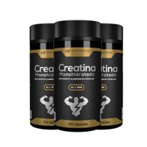 3x creatina monohidrata 3g pure 120caps 1550mg hf suplements