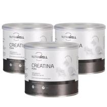 3x Creatina Monohidratada 100% Pura Nutrawell 180g