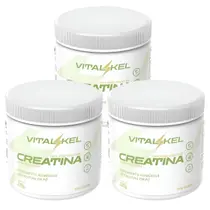 3x Creatina Monohidratada VitalKel 100% Pura e Certificada 300g