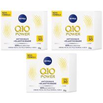 3x creme facial nivea q10 power dia antissinais + elasticidade fps30 pele normal a seca 50g dia