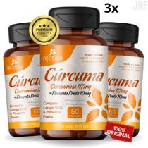 3X Cúrcuma + Pimenta Preta 990mg Curcuma + 10mg Pimenta .