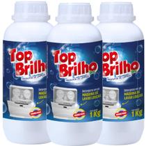 3x Detergente Pó Para Máquina De Lavar Louça Top Brilho Sabão 1Kg