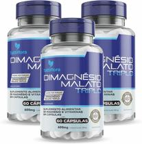 3x Dimagnésio Malato Triplo (malato, Quelato e Cloreto de Magnésio P.A) 60 Caps de 500mg Tuttiflora
