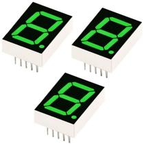 3x Display BCD 7 Segmento 1 Dígito Verde Catodo Comum