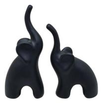 3X Escultura Elefantes De Cerâmica Decoração Enfeite Rack Sa