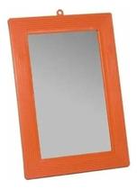 3X Espelho 16X23 Moldura De Plastico Laranja - Nipo