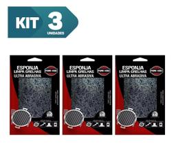 3x Esponja Ultra Abrasiva Limpa Grelhas Churrasqueira Chapa Limpeza