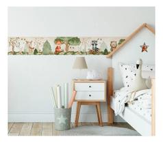 3X Faixa Decorativa Infantil Bebê Papel Parede Safári Bosque 3X Faixa Decorativa Infantil Bebê Papel Parede Safári Bosque