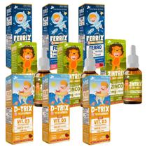 3x Ferrix Ferro + 3x D Trix Vitamina D3 - 3x Zintrix Zinco