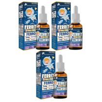 3x Ferrix (Ferro 5mg/Porção) Kids 30ml Sabor Uva Flora Nativa