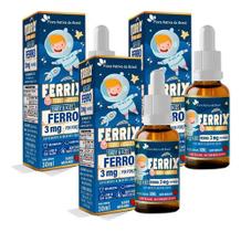 3x Ferrix Ferro Em Gotas Baby & Kids 3mg Por Porção 30ml